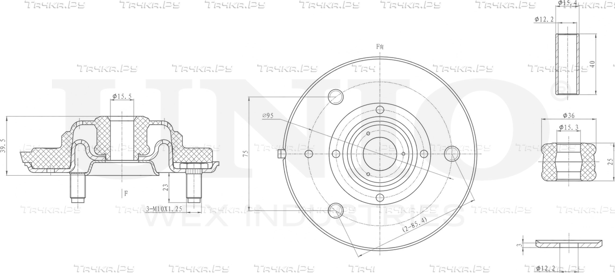 Опора амортизационной стойки (Unio). Артикул RMP-13103