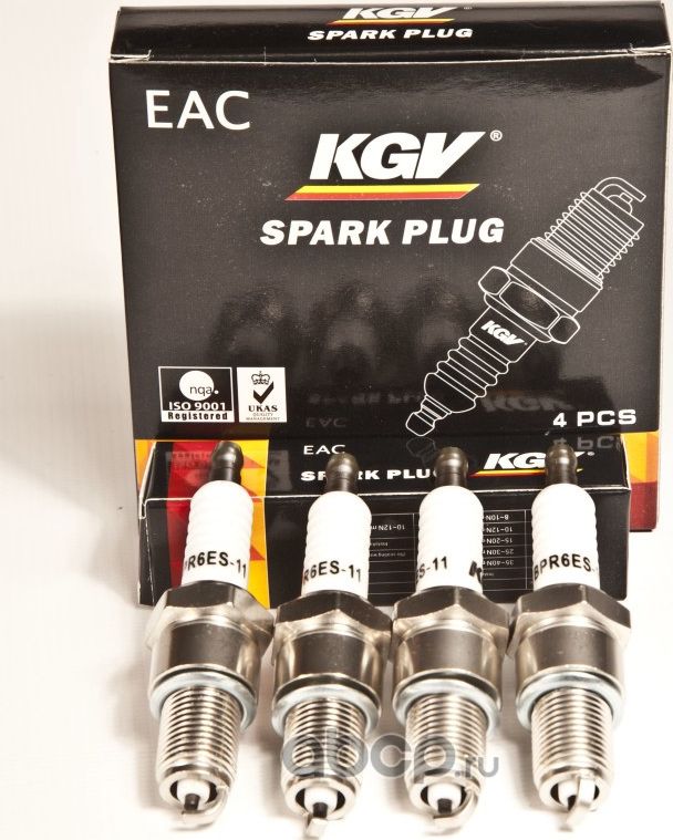 Свеча зажигания BPR6ES-11 дв. ВАЗ 8кл. (к-т 4 шт.) KGV KGV. Артикул BPR6ES11