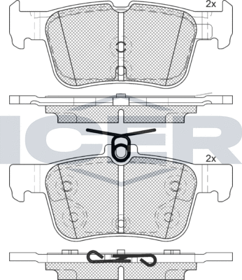 Тормозные колодки Icer задние для Ford S-MAX II 2018-2026. Артикул 182198-200