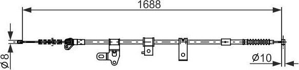 Трос ручника (тросик ручного тормоза) Bosch. Артикул 1 987 482 306