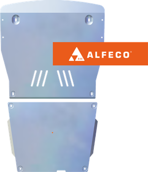 Защита алюминиевая Alfeco для картера и КПП (2 части) Audi A8 D2 1999-2002. Артикул ALF.30.36al