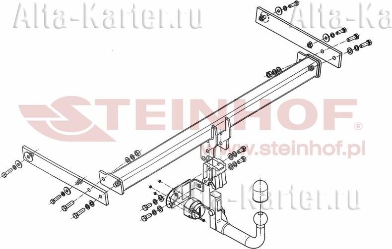 Фаркоп Steinhof для Audi Q3 I 2011-2018. Быстросъемный крюк. Артикул A-097