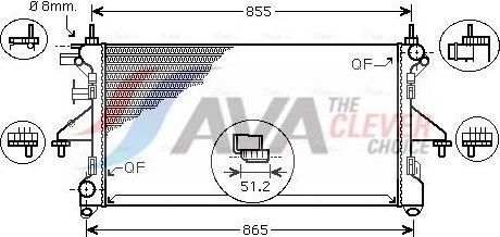 Радиатор охлаждения двигателя AVA для Fiat Ducato III 2006-2026. Артикул FTA2399