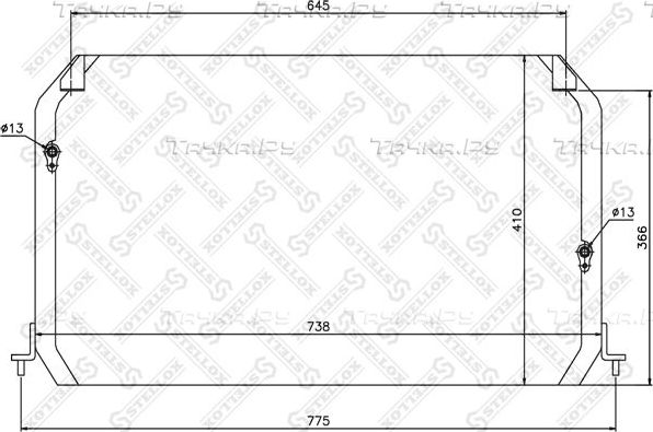Радиатор кондиционера (конденсатор) Stellox (алюминий). Артикул 10-45287-SX