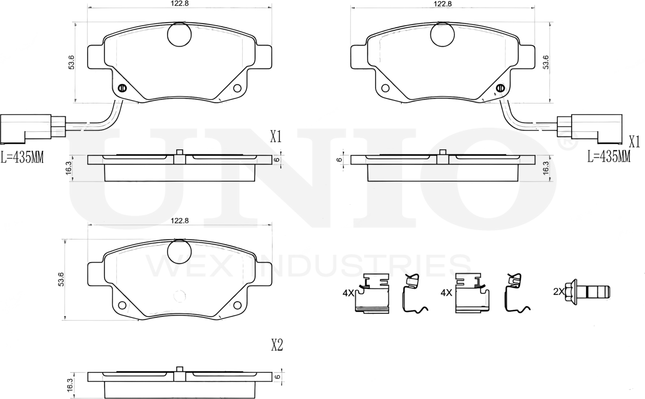 Колодки тормозные дисковые, комплект (Unio). Артикул BRP-20221