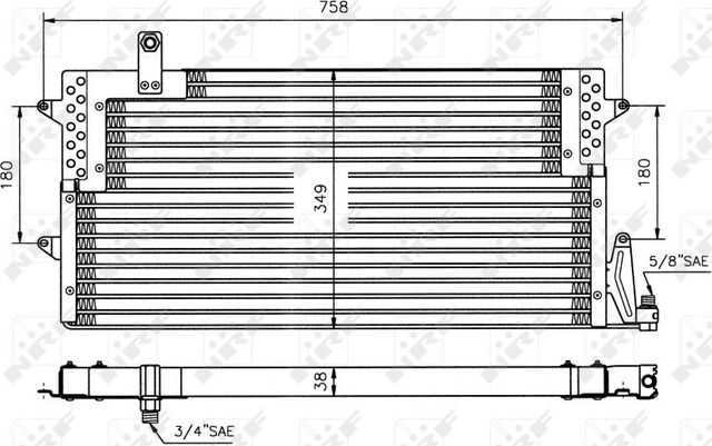 Радиатор кондиционера (конденсатор) NRF для Volkswagen Passat B3 1988-1997. Артикул 35534
