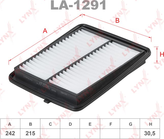 Воздушный фильтр LYNXauto. Артикул LA-1291