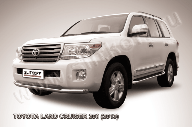 Защита Slitkoff переднего бампера d76 для Toyota Land Cruiser 200 2013-2015. Артикул TLC2-13-005
