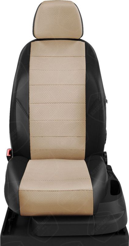 Чехлы Автолидер на сидения для Hyundai Porter 2006-2024, цвет Черный/Бежевый. Артикул HY15-1301-EC04