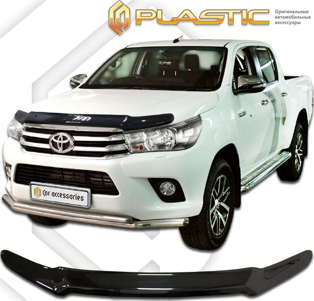 Дефлектор СА Пластик для капота (Classic черный) Toyota Hilux 2015-2020. Артикул 2010010111588