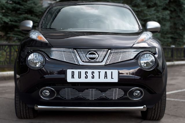 Защита RusStal переднего бампера d63 (дуга) для Nissan Juke полный привод 2010-2014. Артикул NJ4Z-000880