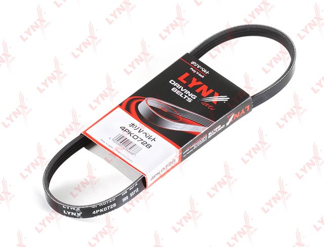 Приводной ремень поликлиновой LYNXauto для Dacia Logan II 2010-2013. Артикул 4PK0728