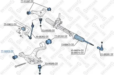Сайлентблок переднего рычага подвески Stellox. Артикул 77-00915-SX