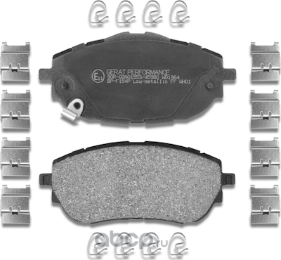 Тормозные колодки Gerat BP-F154P (передние) Performance Gerat. Артикул BPF154P