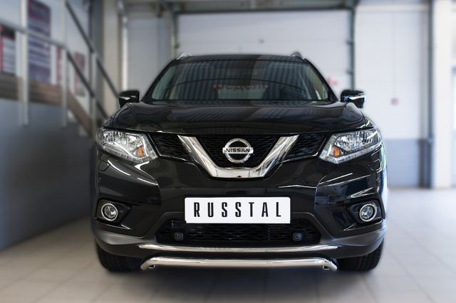 Защита RusStal переднего бампера d42 (волна) для Nissan X-Trail T32 2015-2018. Артикул NXZ-002082
