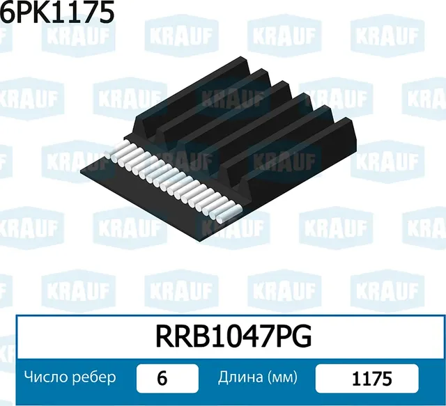 Ремень поликлиновой (Krauf). Артикул RRB1047PG
