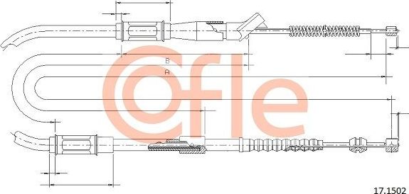 Трос ручника (тросик ручного тормоза) Cofle задний левый для Toyota Camry 10 (V10, XV10) 1991-1996. Артикул 92.17.1502