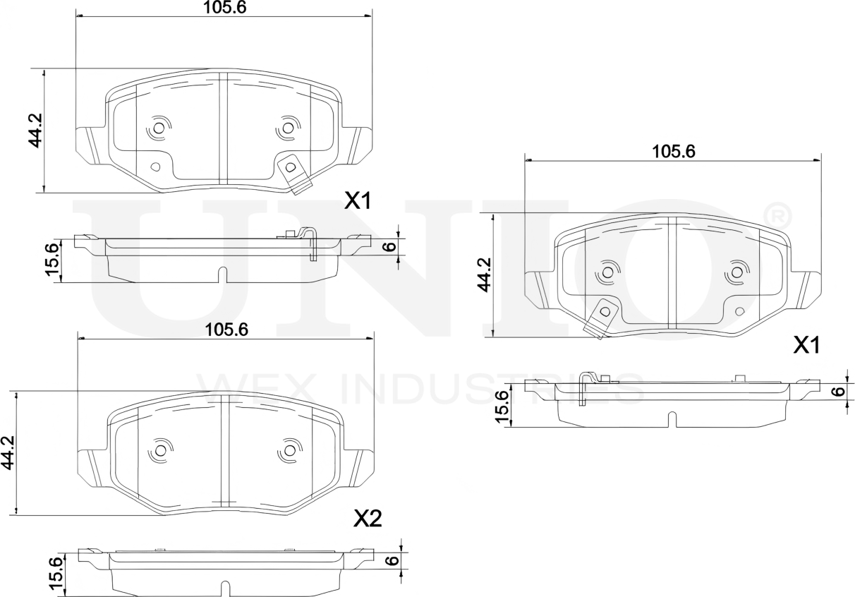 Колодки тормозные дисковые, комплект (Unio). Артикул BRP-20091