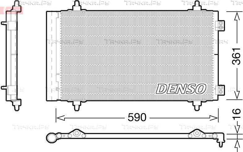 Радиатор кондиционера (конденсатор) Denso для Peugeot Expert II 2007-2016. Артикул DCN21018