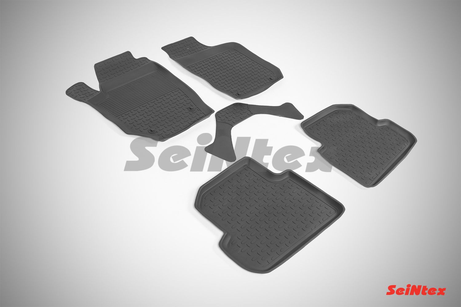 Коврики резиновые Seintex с высоким бортиком для салона Skoda Fabia II 2007-2014. Артикул 82564