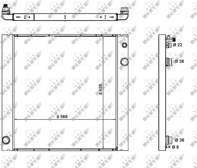 Радиатор охлаждения двигателя NRF (алюминий). Артикул 59182