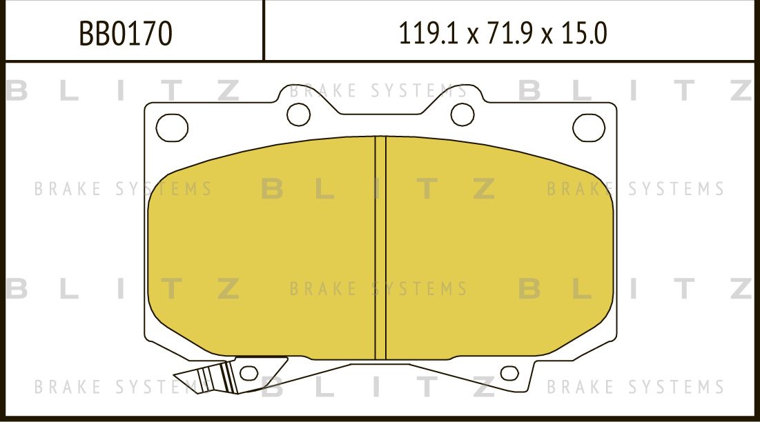Колодки тормозные TOYOTA LAND CRUISER/4 RUNNER 90- перед. (Blitz). Артикул BB0170
