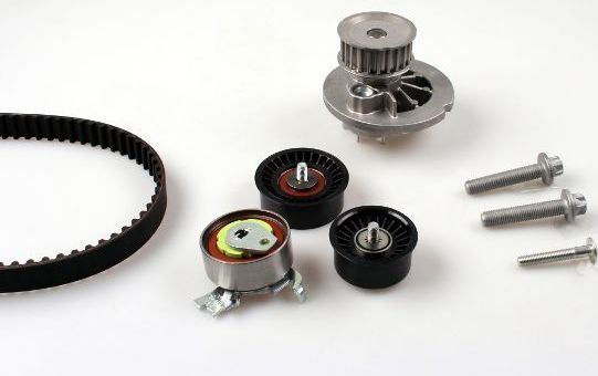 Помпа (водяной насос) с комплектом ремня ГРМ Hepu. Артикул PK03241