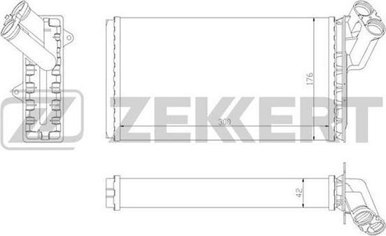 Радиатор отопителя (печки) Zekkert (алюминий) для Lancia Zeta 1995-2002. Артикул MK-5068