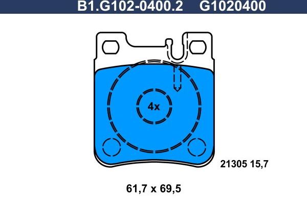 Тормозные колодки Galfer. Артикул B1.G102-0400.2