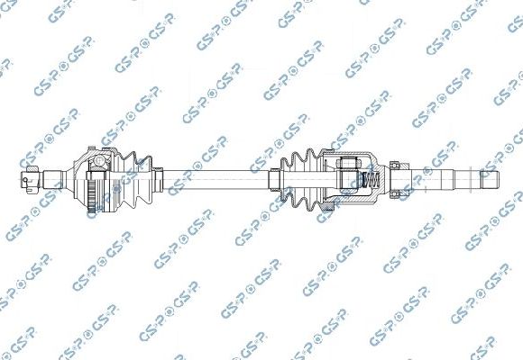 Полуось (привод в сборе, приводной вал) GSP передняя правая для Peugeot 306 1993-2002. Артикул 245075