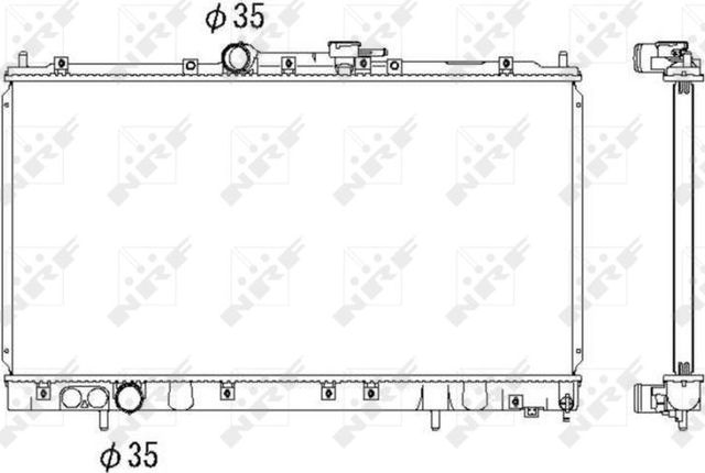 Радиатор охлаждения двигателя NRF для Mitsubishi Galant VIII 1996-2004. Артикул 53312