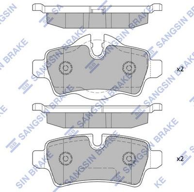 Тормозные колодки Sangsin Hi-Q задние для MINI Roadster R59 2011-2015. Артикул SP2246
