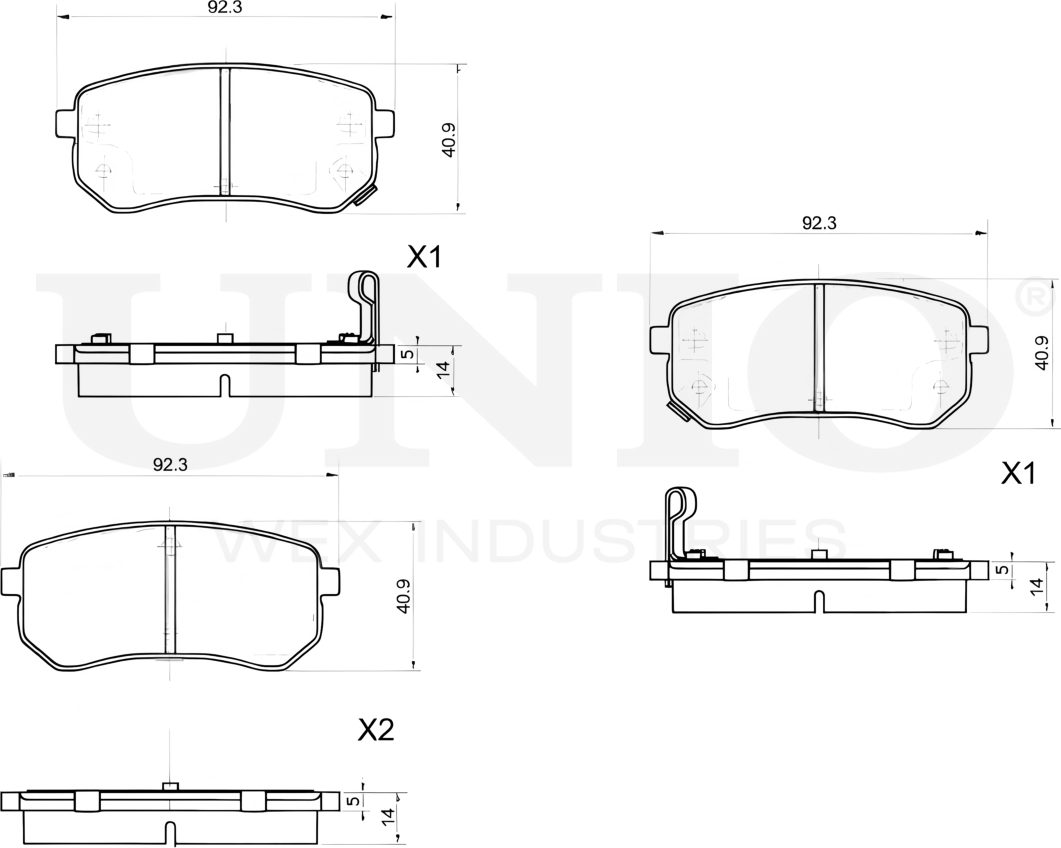 Колодки тормозные дисковые, комплект (Unio). Артикул BRP-20352