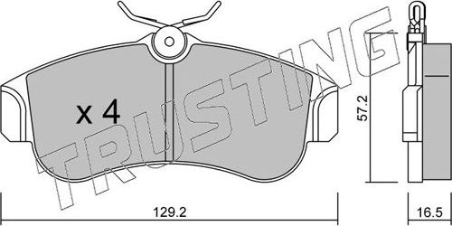 Тормозные колодки Trusting передние для Nissan Primera P11 1996-1999. Артикул 125.0
