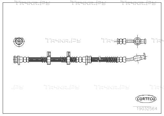 Тормозной шланг Corteco передний правый/левый для Land Rover Discovery II 1998-2004. Артикул 19032564