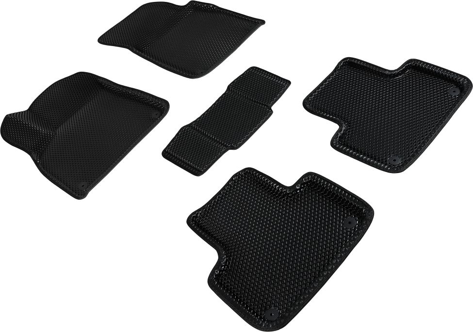 Коврики Seintex 3D EVA ромб для салона Audi Q7 II 2015-2026 ЧЕРНЫЕ. Артикул 95270