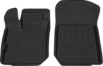 Коврики Rezkon резиновые передние для салона Renault Logan II 2018-2026. Артикул 1529015300