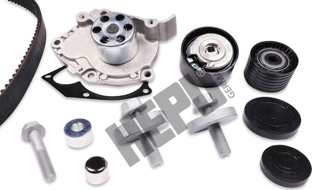 Помпа (водяной насос) с комплектом ремня ГРМ Hepu для Renault Kaptur I 2016-2026. Артикул PK09550S